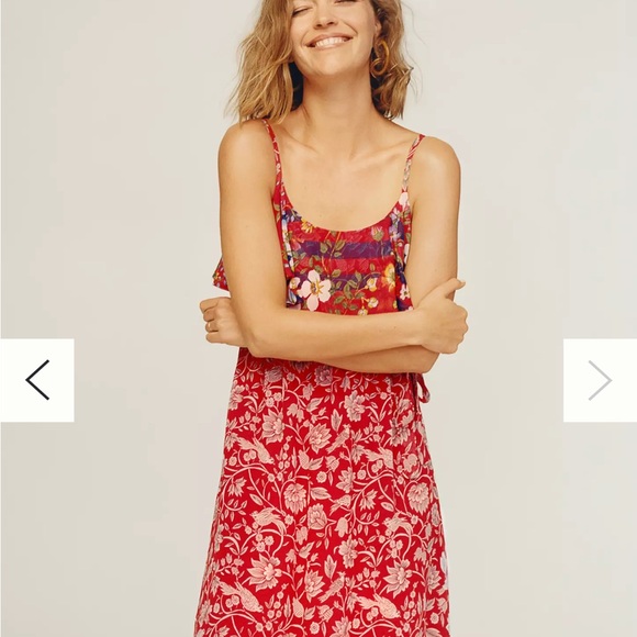 Anthropologie One September Zuri Red Floral Maxi Dress - Picture 4 of 9